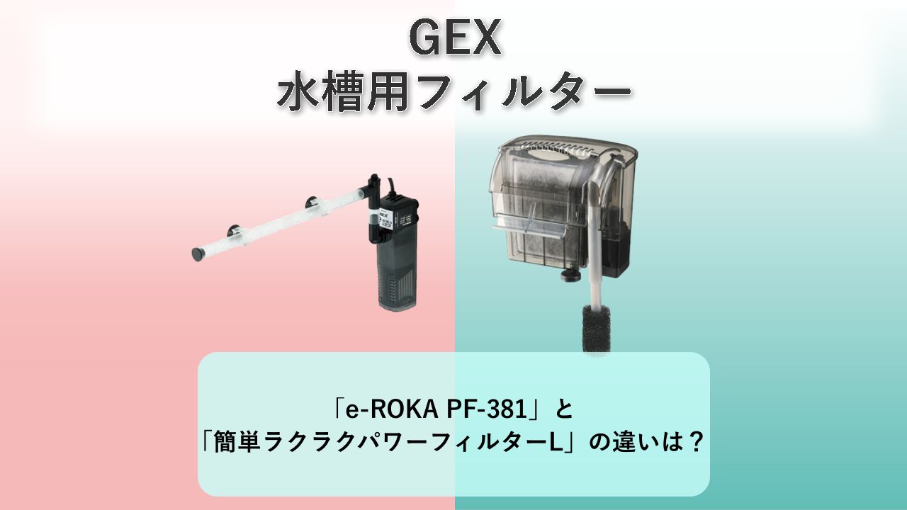 「e-ROKA PF-381」と「簡単ラクラクパワーフィルターL」の違いは？【GEX 水槽用フィルター】