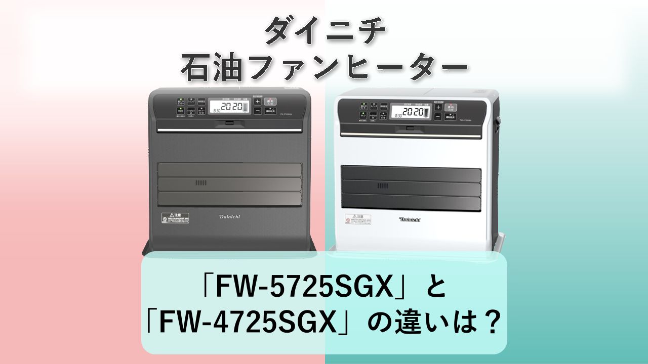 「FW-5725SGX」と「FW-4725SGX」の違いは?【ダイニチ 石油ファンヒーター】