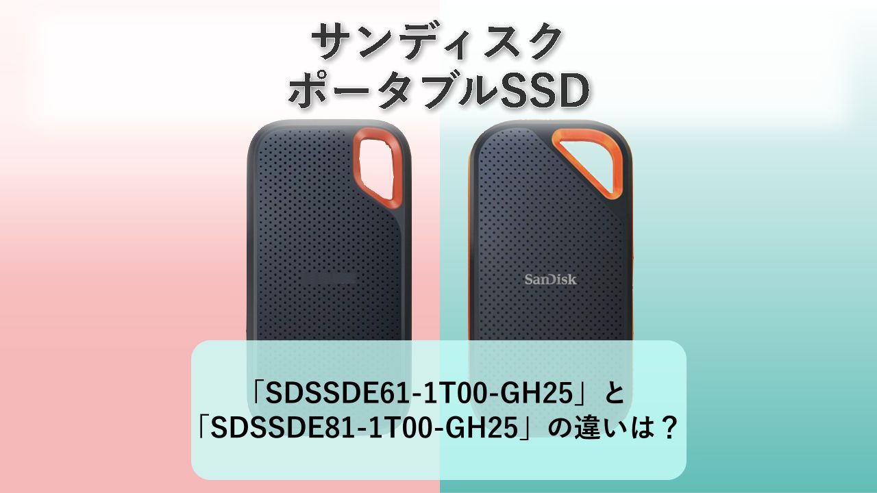 「SDSSDE61-1T00-GH25」と「SDSSDE81-1T00-GH25」の違いは？【サンディスク ポータブルSSD】