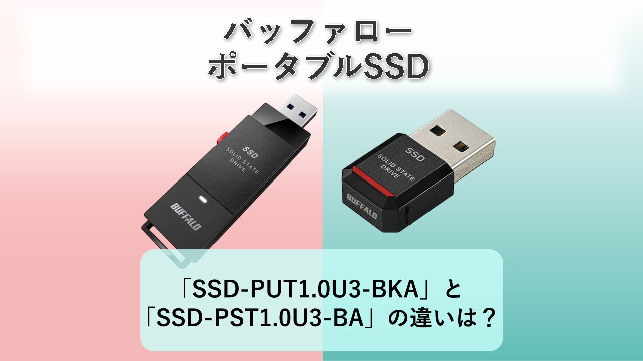 「SSD-PUT1.0U3-BKA」と「SSD-PST1.0U3-BA」の違いは？【バッファロー ポータブルSSD】