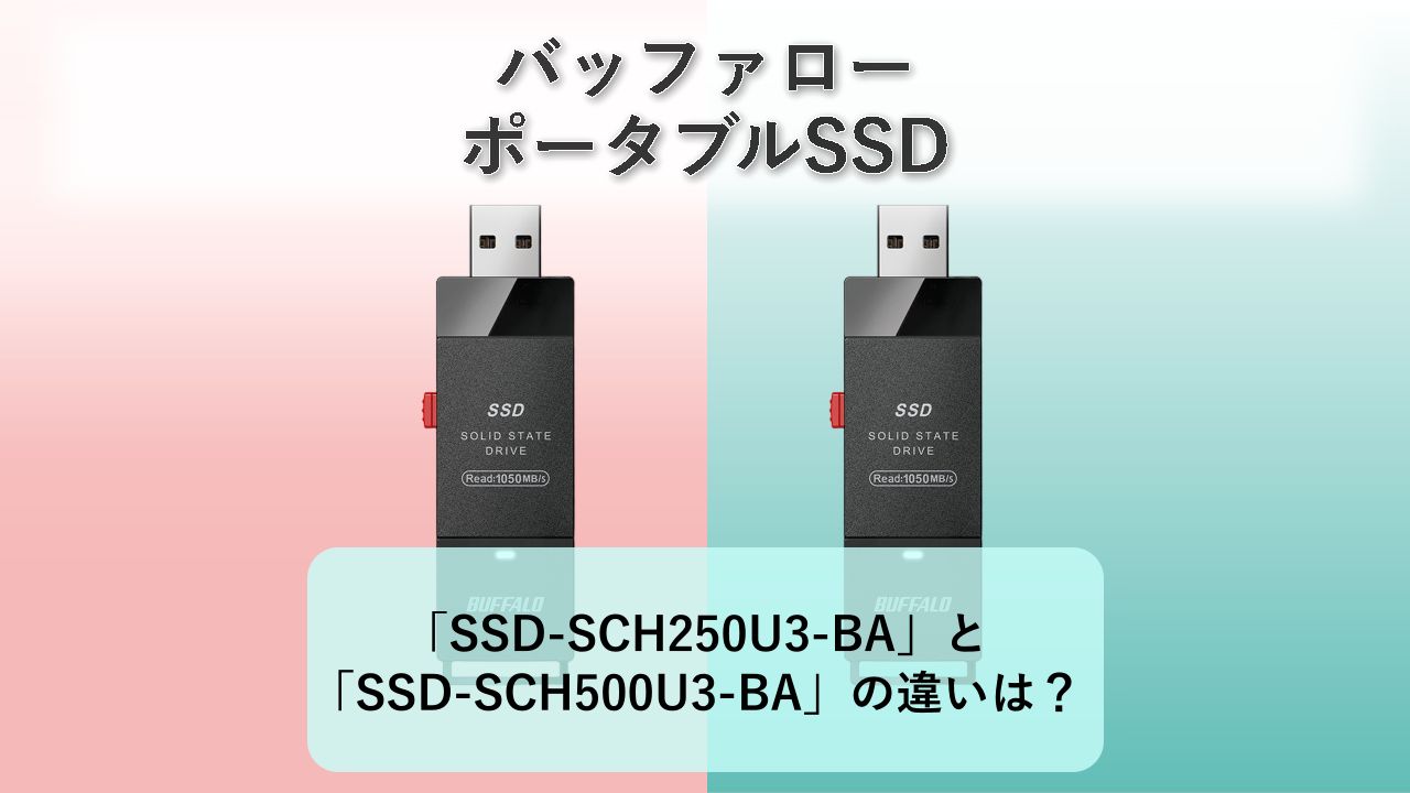 「SSD-SCH250U3-BA」と「SSD-SCH500U3-BA」の違いは？【バッファロー ポータブルSSD】